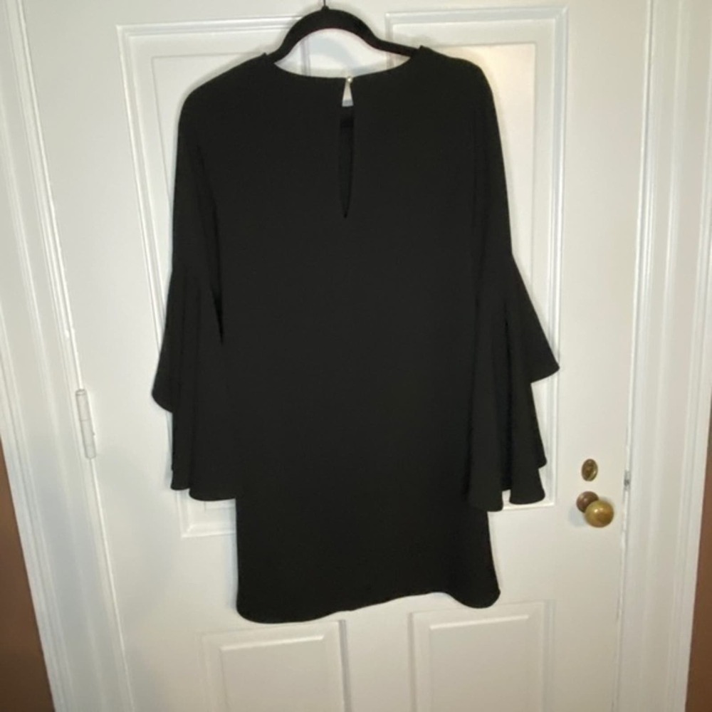Zara Basics Black Dress with Flutter Sleeves Size Small - Picture 6 of 7